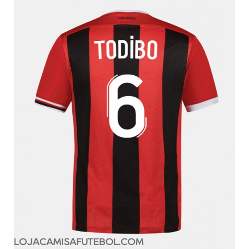 Camisa de Futebol OGC Nice Jean-Clair Todibo #6 Equipamento Principal 2023-24 Manga Curta